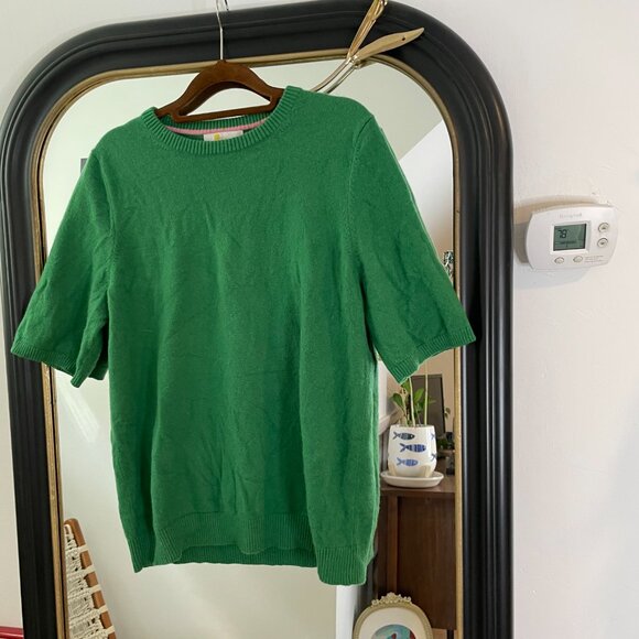 Boden cashmere short sleeve sweater size L in a kelly green - Picture 3 of 8